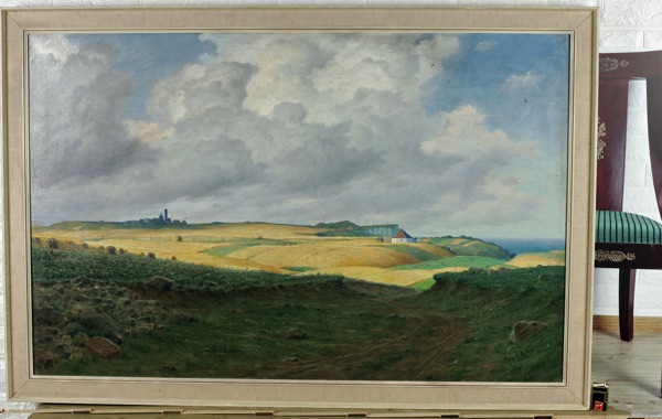 Friedrich Wilhelm  Schulz Fritz W antikes Ölgemälde 1931 Strand Panorama